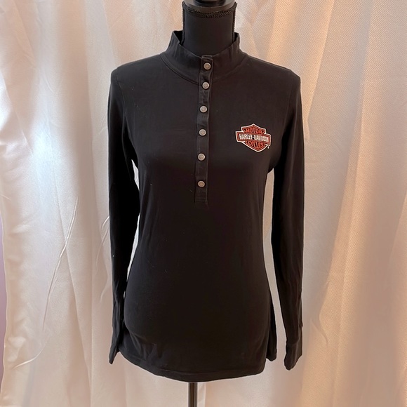 Women’s large Harley-Davidson long sleeve button up shirt - Picture 1 of 5